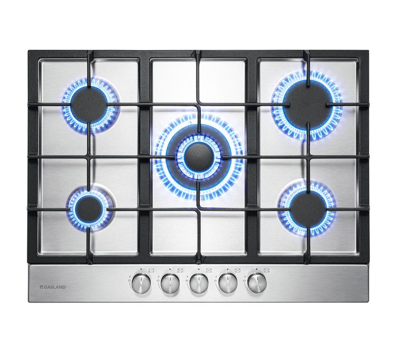 Plaque De Cuisson à Gaz Gh2705ss1fc Encastrée 5 Feux, Plaque Gaz 68 Cm Inox Avec Brûleur Wok