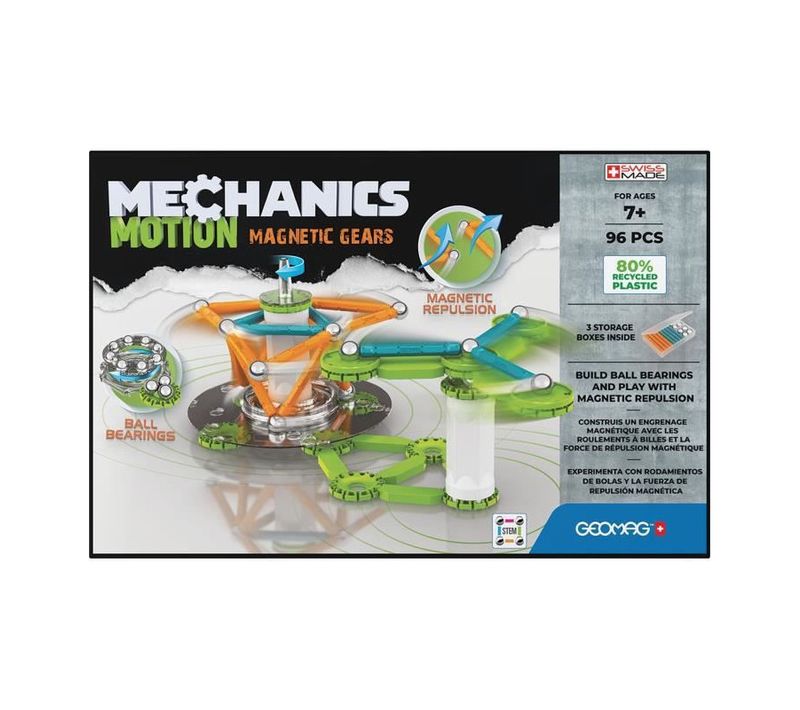 Geomag Mechanics, Motion 96 PCs, Construction Magnetique, Jeux Educatifs, Jouet Pour Enfants Des 7 A
