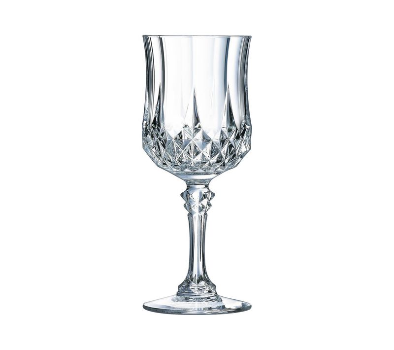 6 Verres à Pied 25cl Longchamp - Cristal D'arques - Verre Ultra Transparent Au Design Vintage