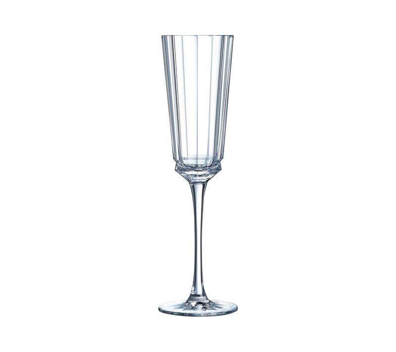 6 Flûtes à Champagne 17cl Macassar - Cristal D'arques - Verre Ultra Transparent Au Design Vintage