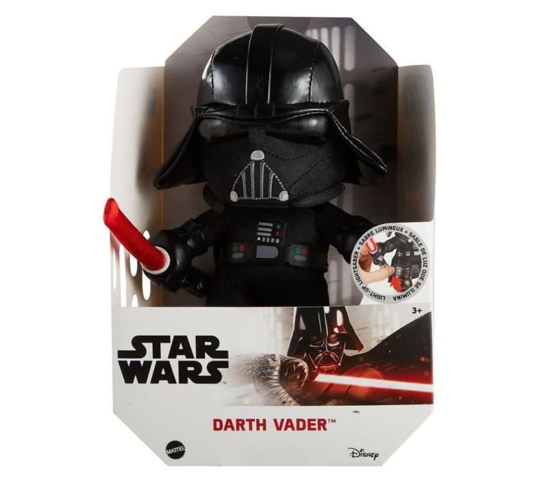 Peluche Dark Vador Star Wars - Environ 20 Cm - Avec Sabre Lumineux - Dès 3 Ans
