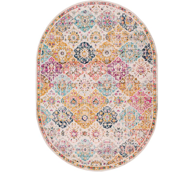 Tapis Oval Vintage Oriental Multicolore/orange 200x275 Cm Ines