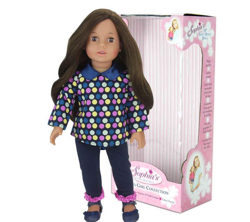 Poupée Brunette Avec Pois à Polka, Legging, Sous-vêtements, Chaussures