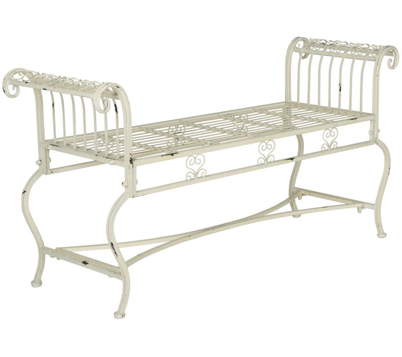 Banc Extérieur Odetta Blanc Le Fer 132 X 41.5 X 64.75