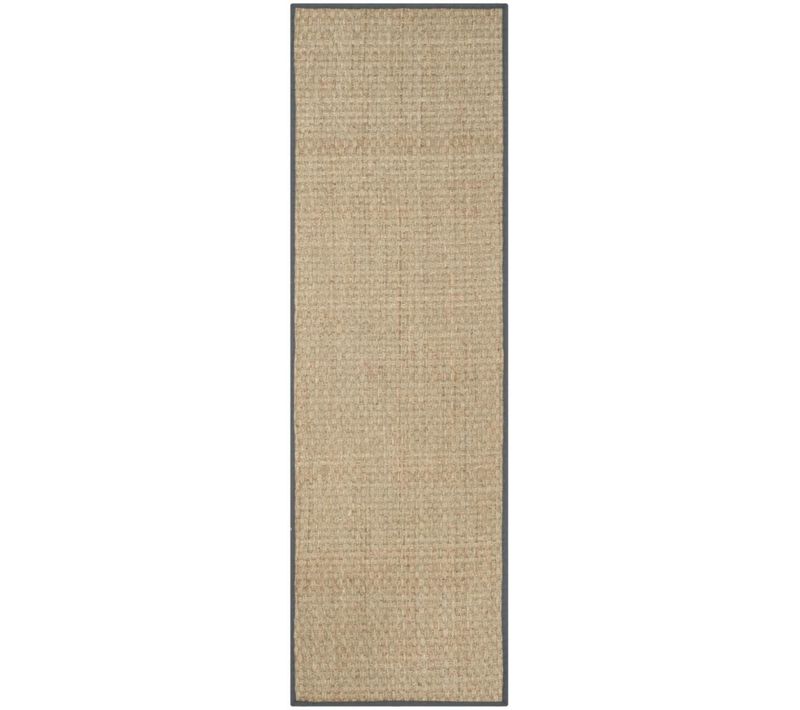 Tapis Natural Fiber 76 X 244 Cm Fibre Naturelle Roselyn Naturel / Gris Foncé