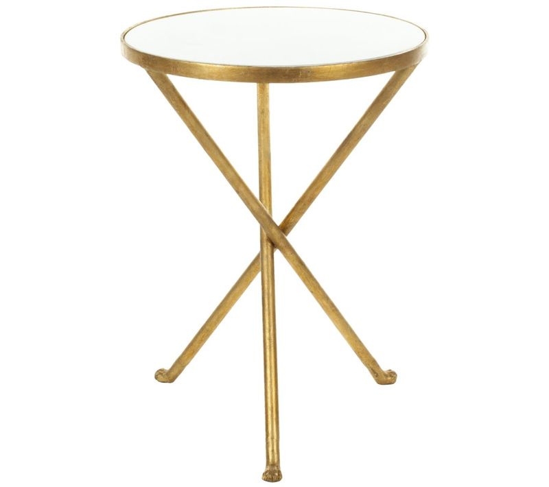 Table D'appoint Alene Blanc/or Fer 40 X 40 X 54 Cm