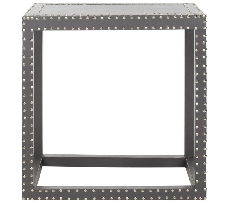 Table D'appoint Verena Gris Bois Embouti 60 X 40 X 60 Cm