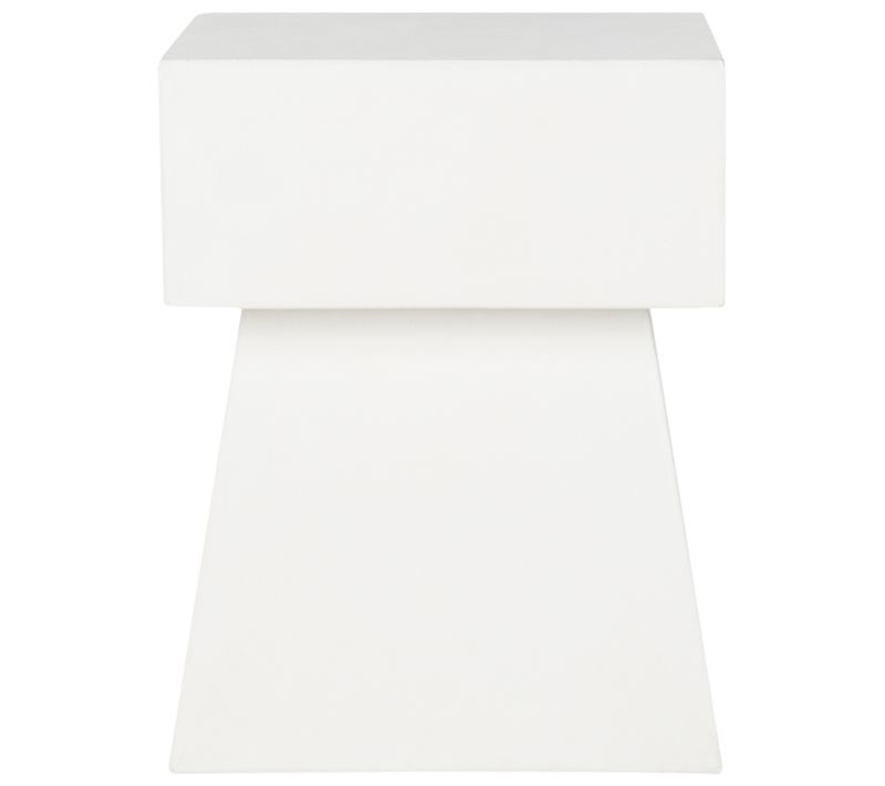 Table D'appoint Pour L'exterieur Zen Ivoire Beton 35 X 35 X 46 Cm