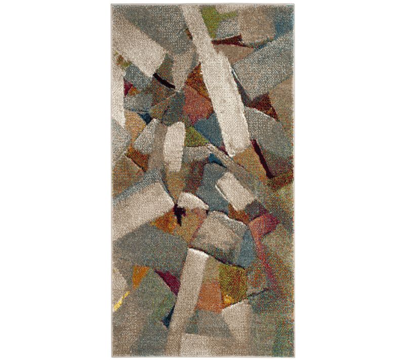 Tapis Porcello 79 X 152 Cm Abstrait Moderne Caspian Gris / Multicolore