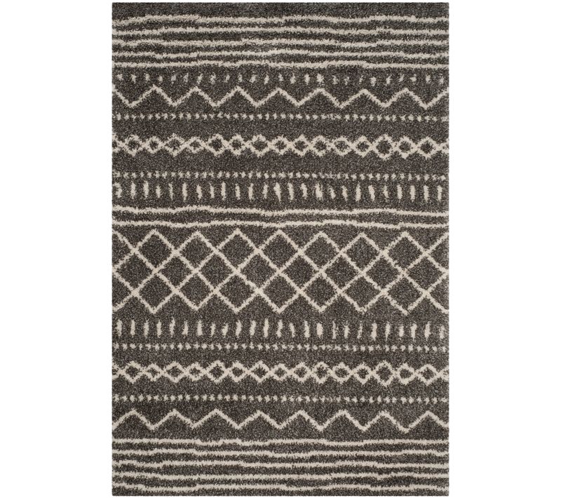 Tapis Arizona à Poils Longs 155 X 229 Cm Shag Flint Marron