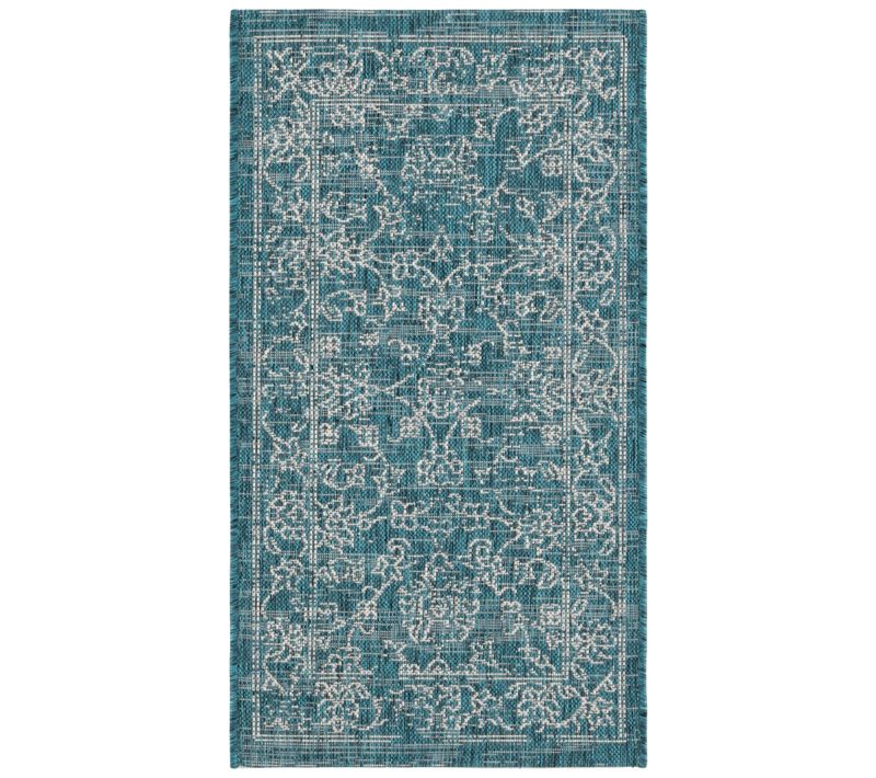 Tapis Courtyard 61 X 109 Cm Géométrique Rosalie Turquoise