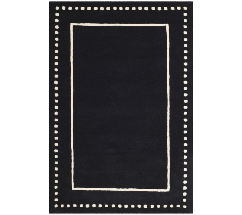 Tapis Bella 183 X 274 Cm Bordure En Pointilles Galilea Noir / Ivoire