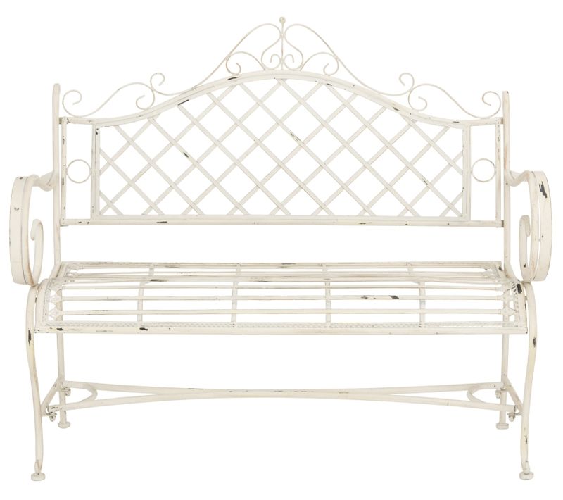 Banc Abner Blanc Le Fer 50 X 100 X 100 Cm