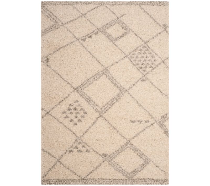 Tapis Arizona à Poils Longs 155 X 229 Cm Shag Fionne Gris