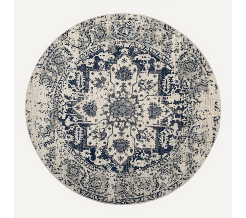 Tapis Madison 160 X 160 Cm Chic Moderne Merryl Crème / Marine
