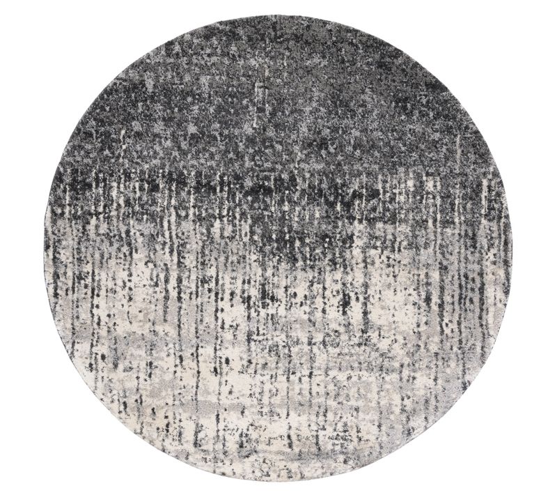 Tapis Retro 122 X 122 Cm Contemporain Amare Black / Light Grey