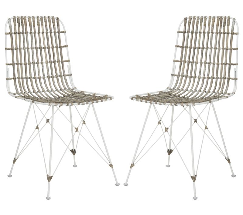 Chaises De Salle à Manger Earlean Lot De 2 Blanc Rotin