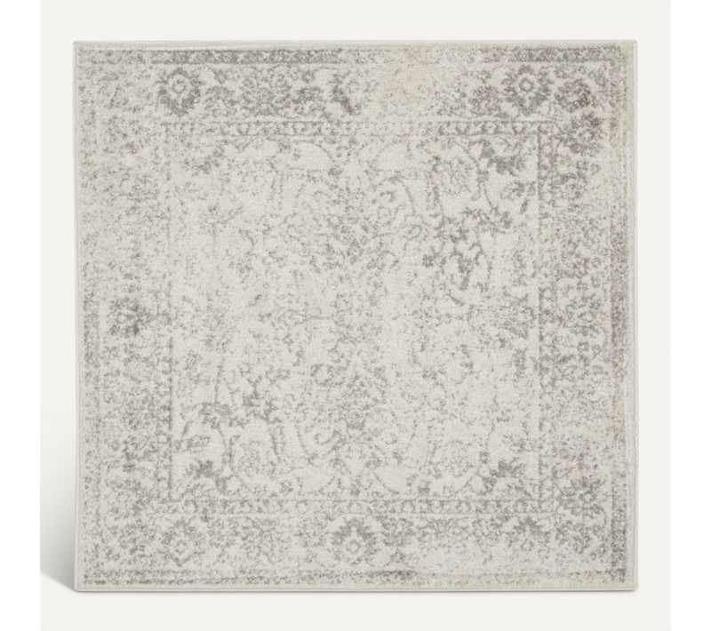 Tapis Adirondack 152 X 152 Cm Vintage Patiné Lucinda Ivoire / Argent