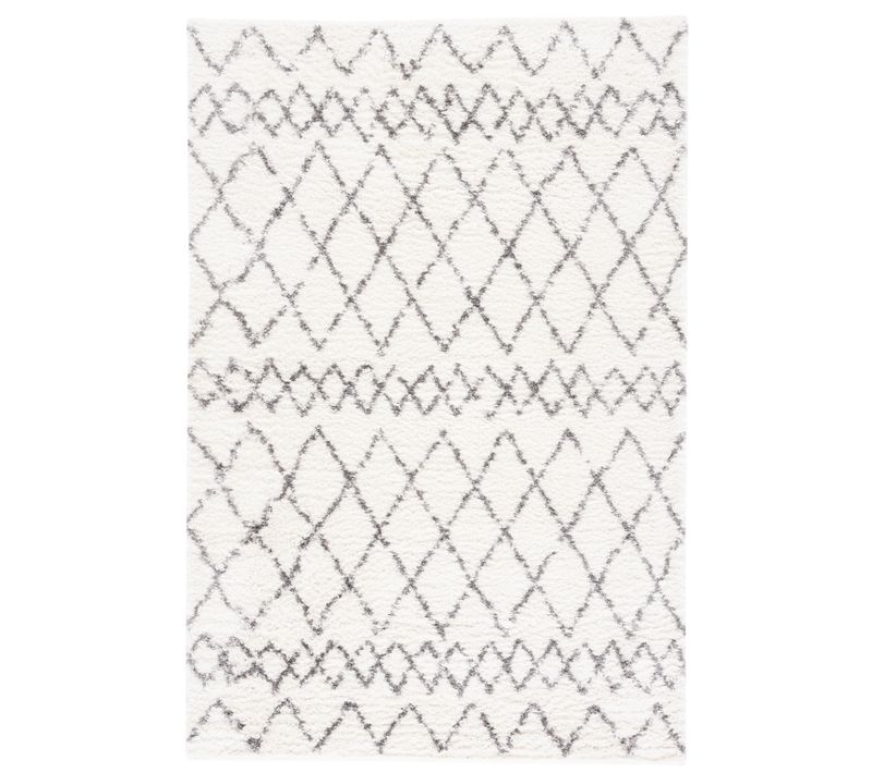 Tapis Shag Berbère 183 X 278 Cm Shag Essaouira Blanc
