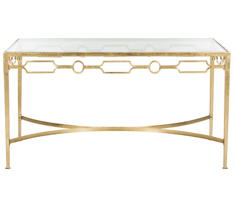 Tables Basses Kathern Doré Fer/verre 104 X 61 X 55 Cm