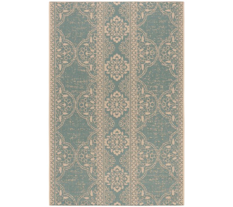 Tapis Maison De Plage 79 X 152 Cm De Transition Borano Bleu/neutre