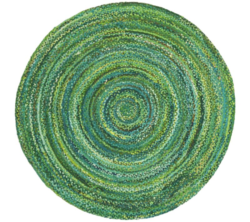 Tapis Braided 183 X 183 Cm Chalet De Campagne Quinley Vert