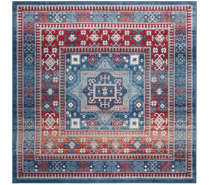 Tapis Kazak 201 X 201 Cm Traditionnel Kathryn Rouge/bleu