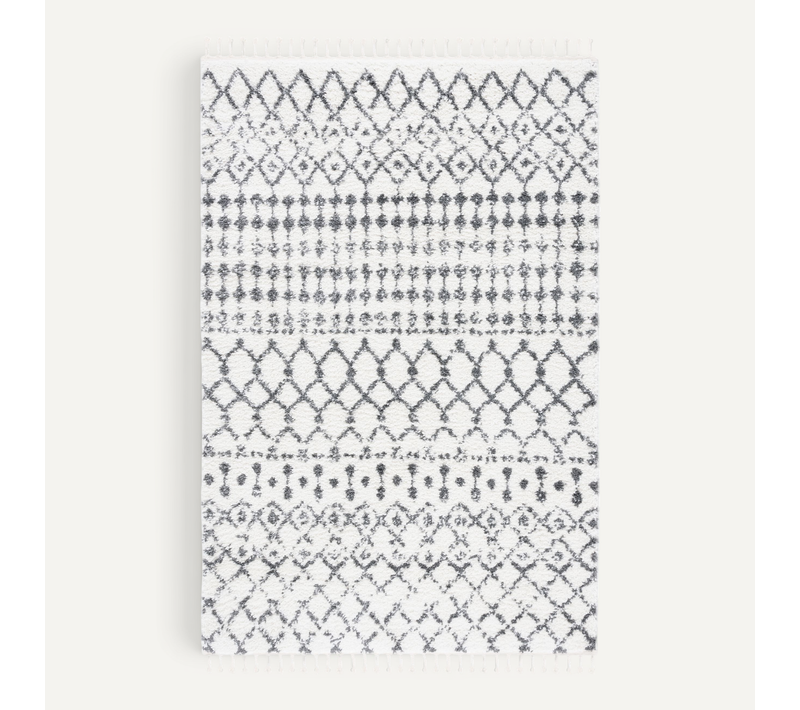Tapis Shag à Franges Berbère 160 X 229 Cm Shag Larache Gris
