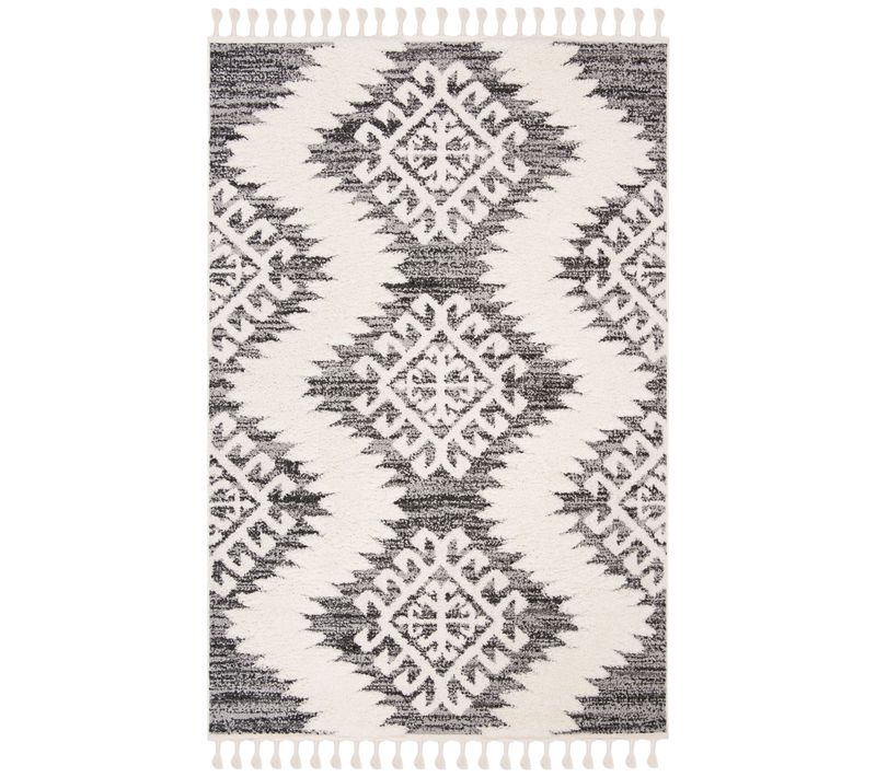 Tapis Tassel Shag Marocain 160 X 229 Cm Shag Peyton Gris
