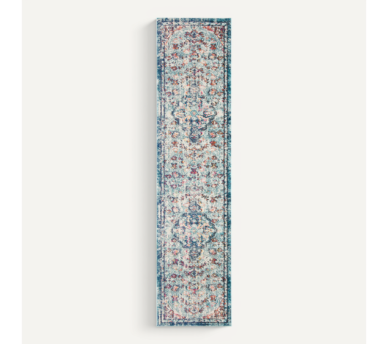 Tapis Madison 66 X 122 Cm De Transition Maia Bleu Marine / Bleu Clair