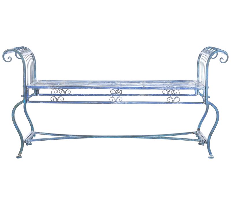 Banc Extérieur Odetta Bleu Le Fer 132 X 41.5 X 64.75