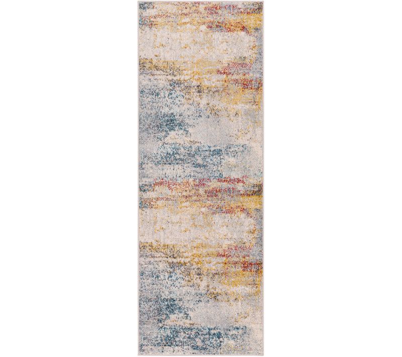 Tapis De Couloir Abstrait Moderne Multicolore/orange 80x220 Cm Valerie