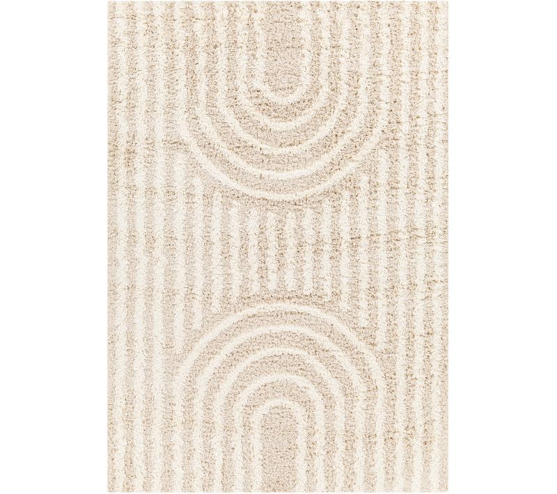 Tapis Shaggy Scandinave Blanc/beige 160x220 Cm Christina