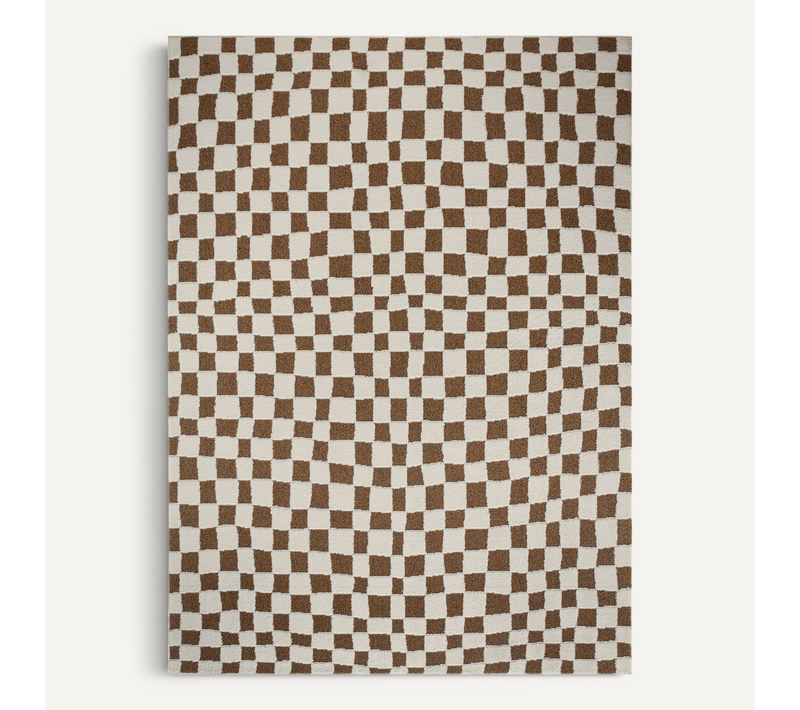 Tapis Scandinave à Carreaux Terracotta 200x275 Cm Irina