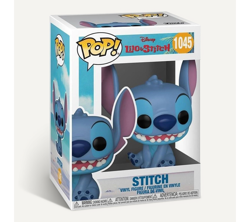 Pop! Disney 1045 - Stitch Assis Et Souriant, Figurine Vinyle 10 Cm