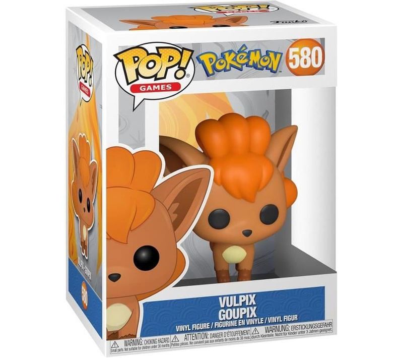 Figurine Vinyle Pop! Vulpix 580 Type Feu Pokémon, Boîte-fenêtre 9 Cm