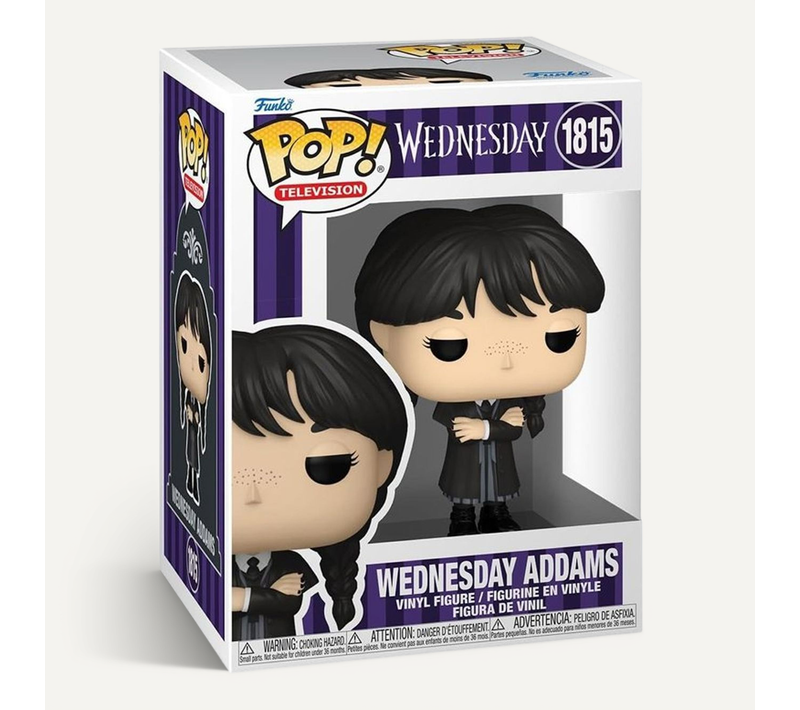 Figurine Vinyl TV Mercredi Addams - Env. 9,4 Cm, Finition Mate, Boîte Vitrine