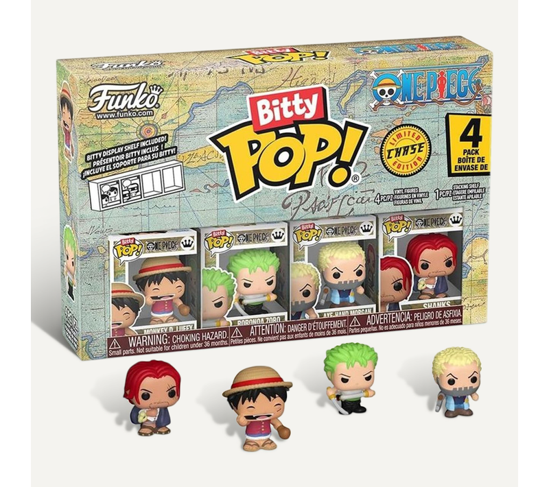 Bitty Pop! One Piece - Coffret 4 Mini Figurines Vinyl 2,3 Cm Avec Présentoir