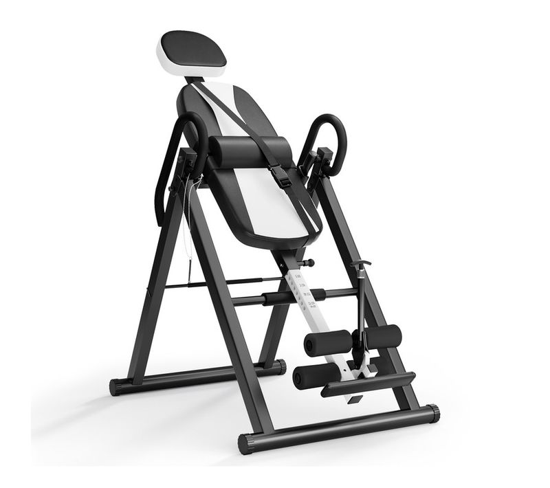Banc De Musculation Inversé Pliable Table D'inversion Musculation Pu Et Métal 112.5x68.5x159cm Bleu