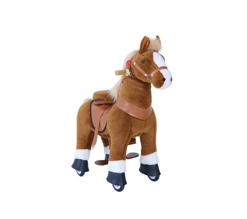 Ponycycle Poney à Monter Marron Avec Sabot Blanc - Grand Modèle Pour Enfants De 4 à 9 Ans