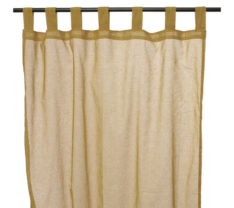 Voilage En Coton à Pattes Taupe 110x250 - Romeo