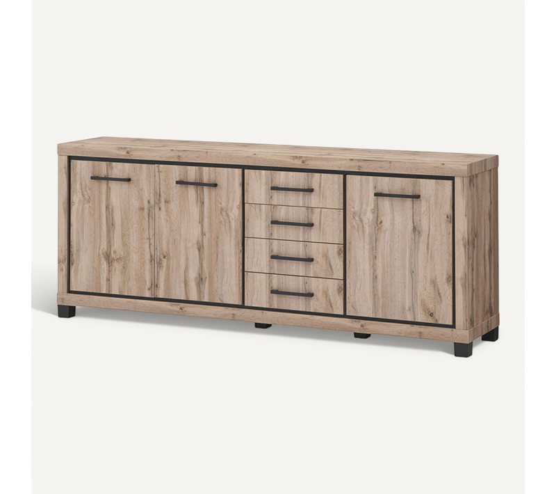 Buffet 225 Cm 3 Portes 4 Tiroirs Elégance