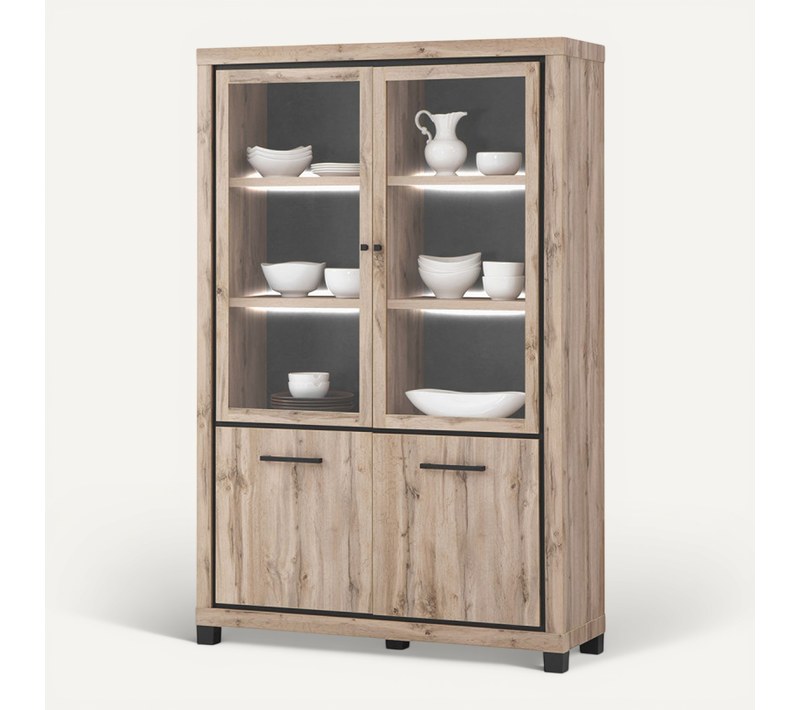 Vitrine Avec éclairage 2+2 Portes Elégance