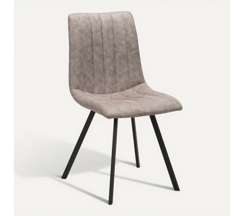 Chaise Pu Beige Eden Pieds Métal