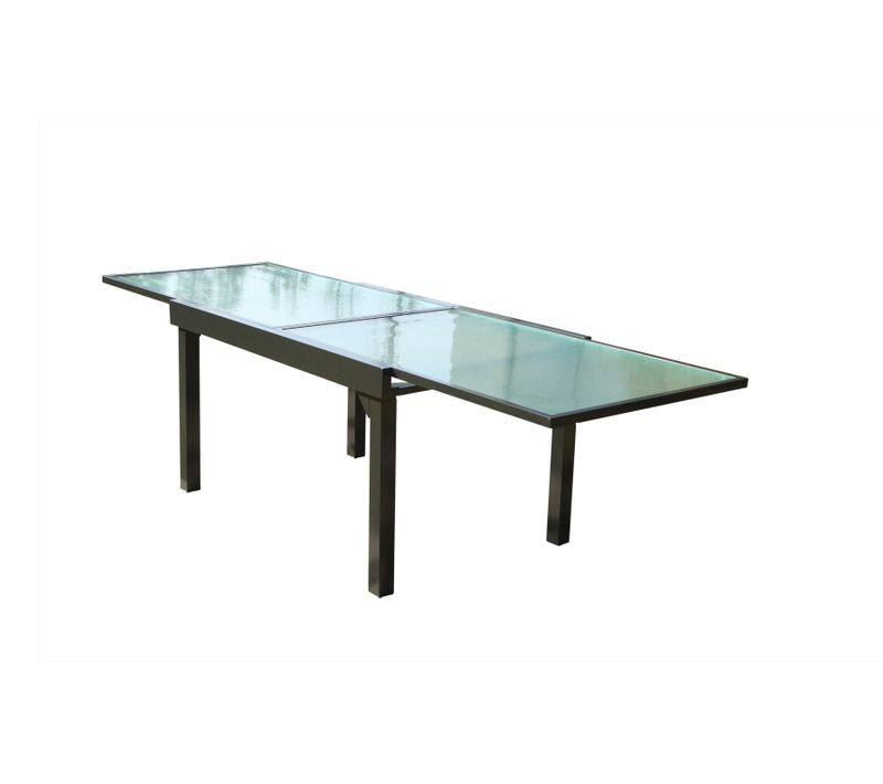 Brescia - Table De Jardin Extensible 10 Places En Aluminium Gris 270 Cm