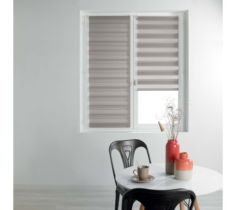 Store Enrouleur Jour Et Nuit 90 X 180 Cm Polyester Daynight Taupe