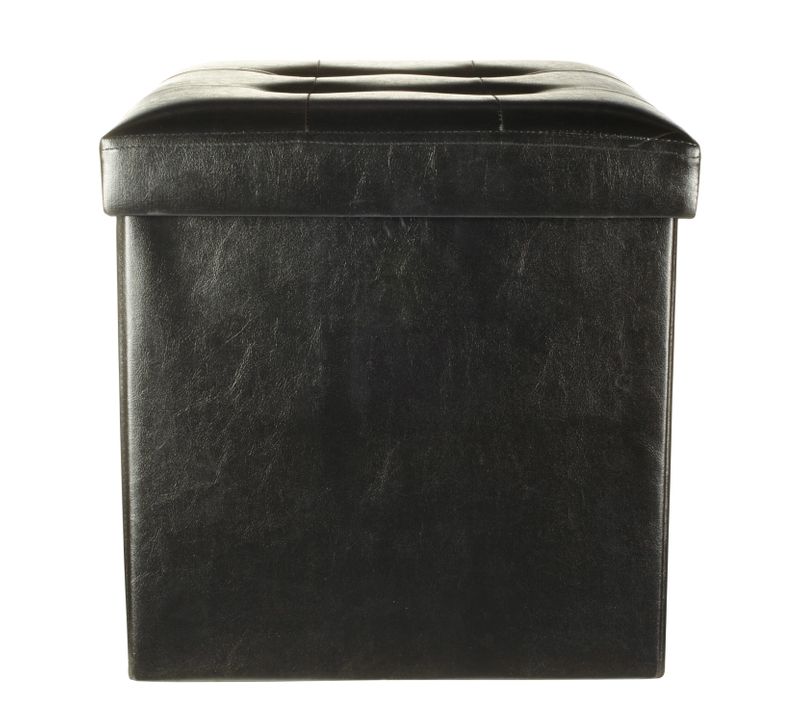 Pouf L. 38 - l. 38 - H. 38 cm POUF PLIABLE Noir