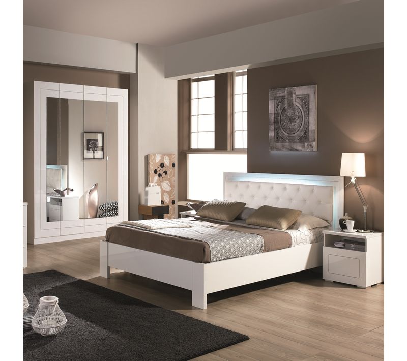 Armoire 4 portes L.180 cm ALASKA blanc