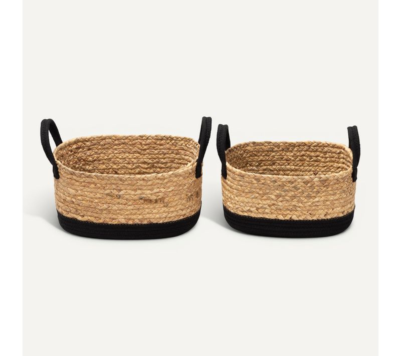 Paniers set de 2 JORIS natuel/noir