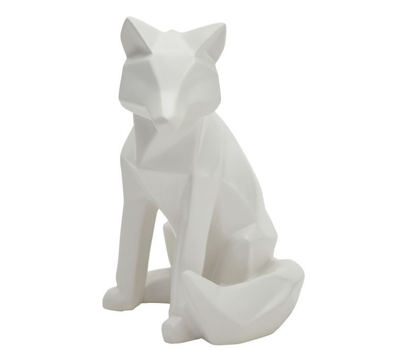 Statue H.25 cm RENARD ORIGAMI Blanc